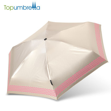 haute qualité personnalisé pliant clair 5 arc-en-ciel plis parasol